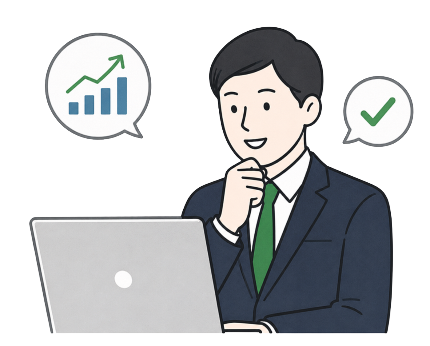 部門でMAKOTOを活用する担当者のイラスト