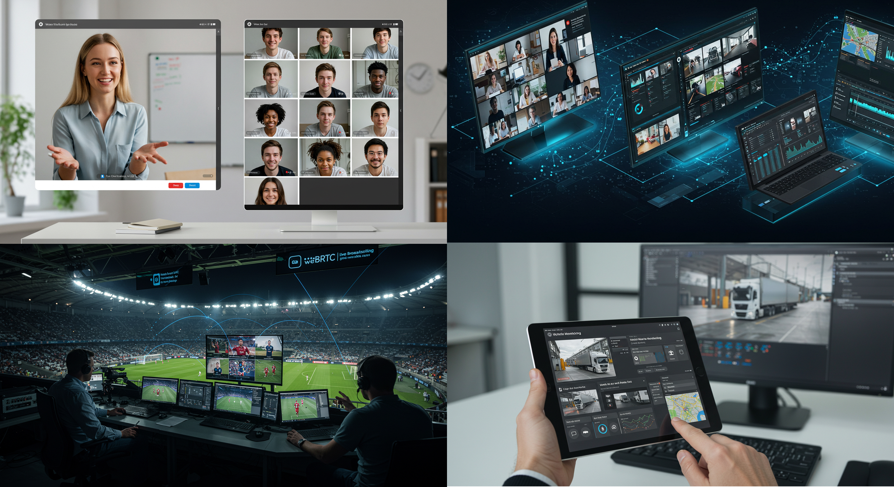 WebRTCソリューションのコラージュ画像